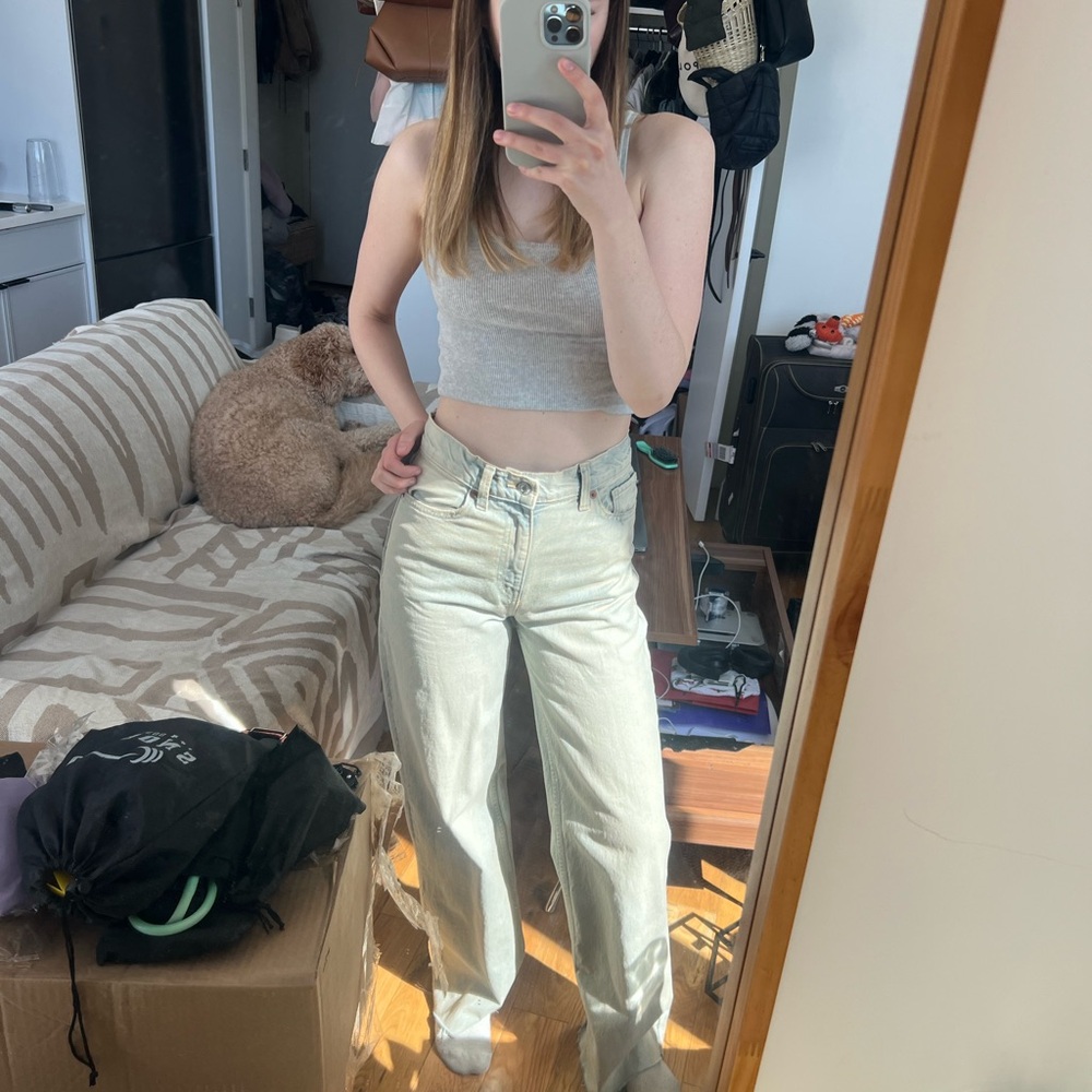 Mango Women's Straight  Light Blue Jeans